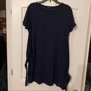 Lillusory Women's Blue Summer Casual Short Sleeve Size Large Dress.